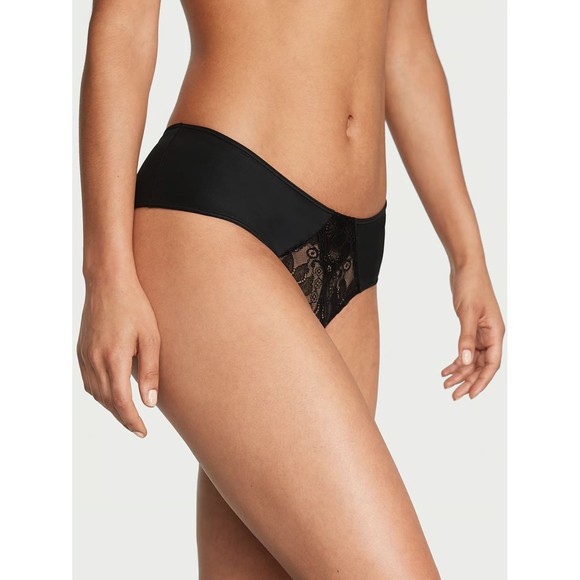 Victoria's Secret Very Sexy Black Crotchless Lace-Trim Cheeky Panty XL NEW - Picture 2 of 3